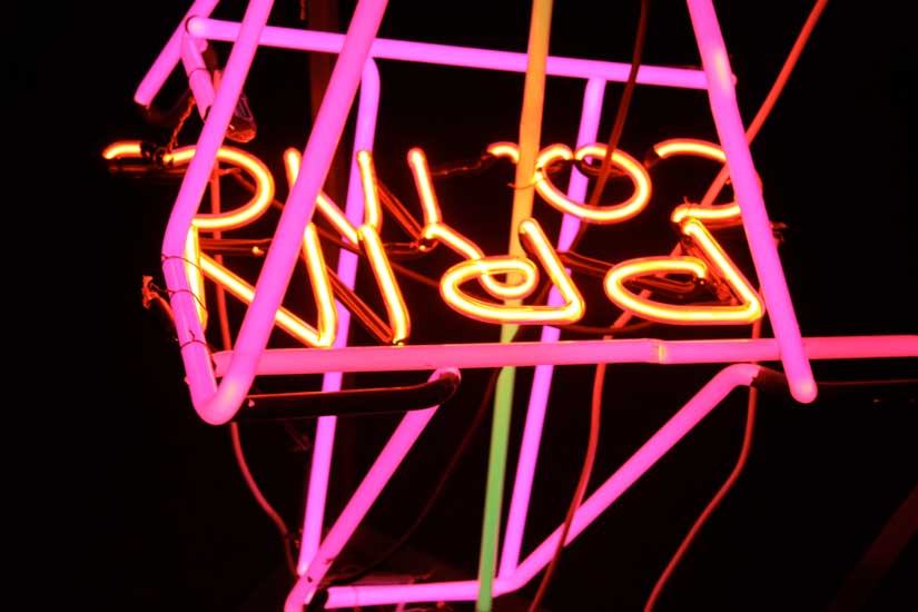 vintage neon assembled into interactive sculpture environment by Russ RuBert
