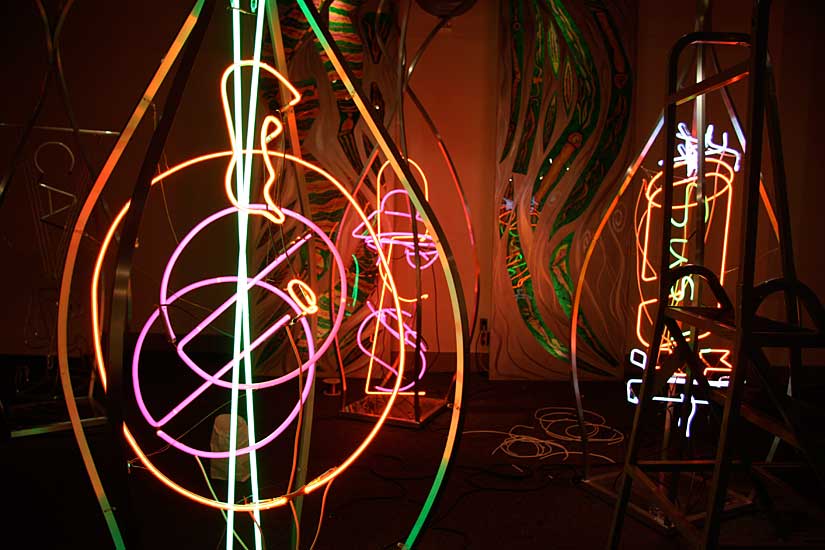 Neonscapes installation at the Spiva Center for the Arts by Russ RuBert